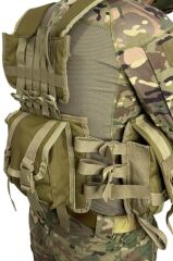 Single Sword 6 Şarjör Cepli, Arkası Çantalı Çeçen Yeleği BEJ