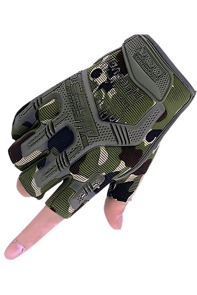 Mechanix Yarım Parmak Eldiven- Taktik Destekli Mexhanix Kadın Erken unisex Eldiven KAMUFLAJ - M