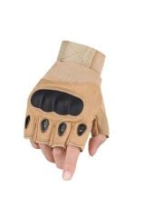 Single Sword Taktik Askeri Kesik Parmak Kemik Eldiven Operasyon Eldiveni XL - BEJ