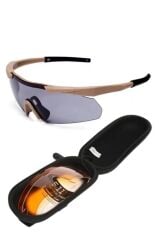 Single Sword 511 Kutulu Tactical Balistik Gözlük BEJ