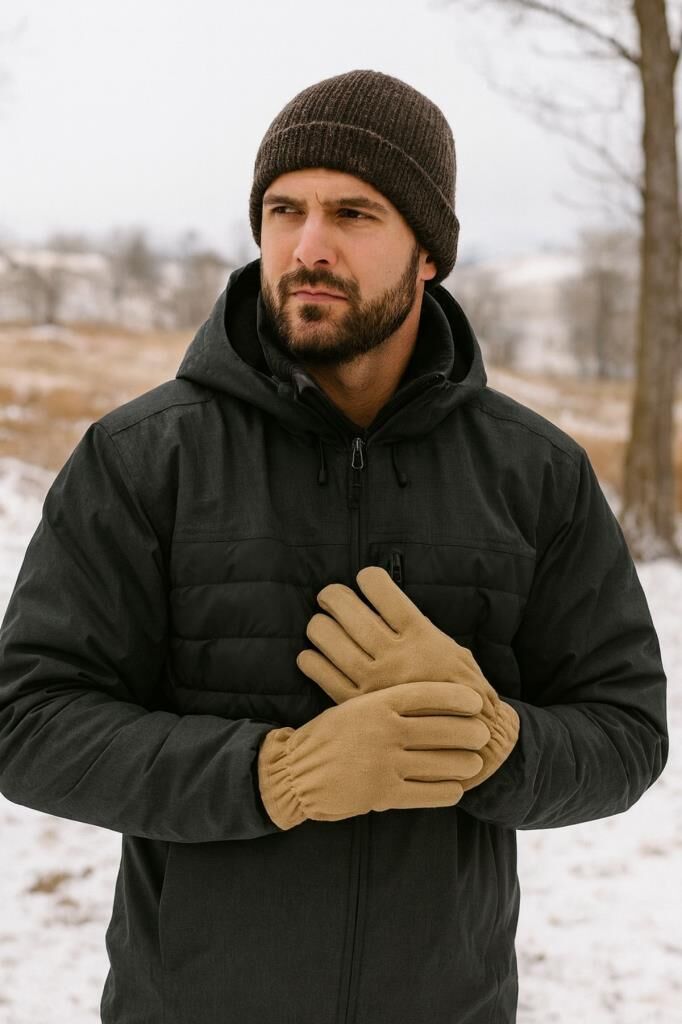 Single Sword Unisex Polar Eldiven – Isı Yalıtımlı, Rüzgar Geçirmez, Kış Eldiveni BEJ