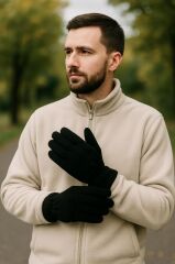 Single Sword Unisex Polar Eldiven – Isı Yalıtımlı, Rüzgar Geçirmez, Kış Eldiveni SİYAH