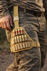 Avcı Bacak Fişekliği  Ayarlanabilir Taktik Uyluk Fişek Taşıyıcı, BEJ