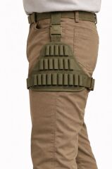 Avcı Bacak Fişekliği  Ayarlanabilir Taktik Uyluk Fişek Taşıyıcı, BEJ