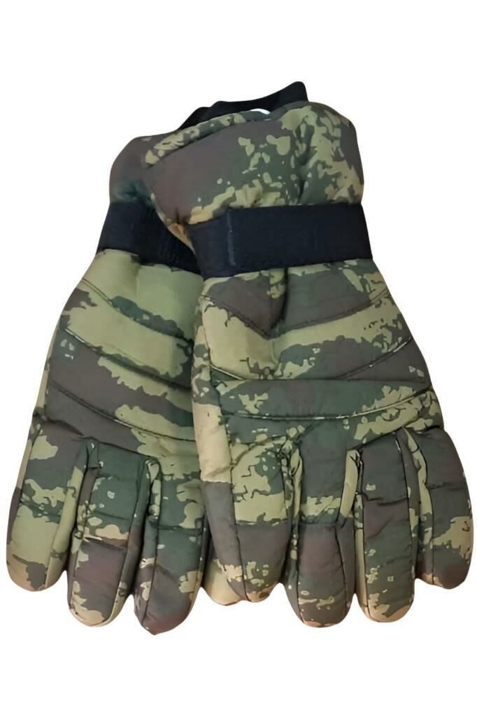 İşnar Kar Eldiveni Tsk Kamuflaj Soğuk Geçirmez Erkek Kadın Unisex Kar eldiveni TSK