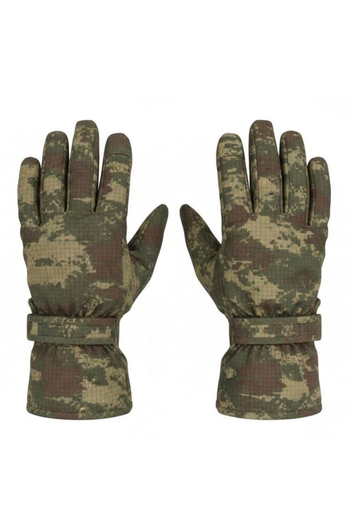 İşnar Kar Eldiveni Tsk Kamuflaj Soğuk Geçirmez Erkek Kadın Unisex Kar eldiveni