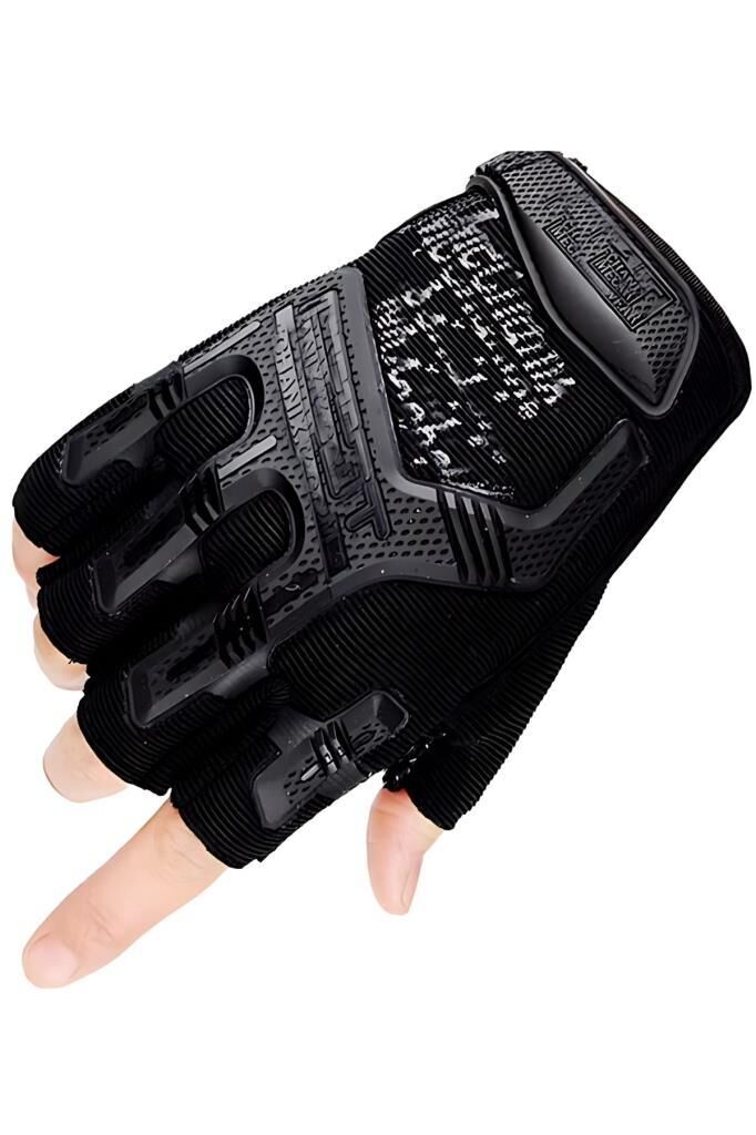 Mechanix Yarım Parmak Eldiven- Taktik Destekli Mexhanix Kadın Erken unisex Eldiven M - SİYAH