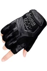 Mechanix Yarım Parmak Eldiven- Taktik Destekli Mexhanix Kadın Erken unisex Eldiven M - SİYAH