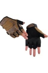 Mechanix Yarım Parmak Eldiven- Taktik Destekli Mexhanix Kadın Erken unisex Eldiven BEJ - L