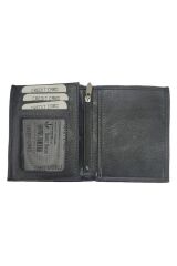 Single Sword Büyük  Boy İçi Fermuarlı Deri cüzdan