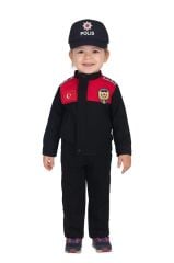 Unisex Çocuk Polis Kıyafeti (Şapka, Gömlek, Pantolon Takımı)