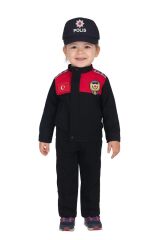 Unisex Çocuk Polis Kıyafeti (Şapka, Gömlek, Pantolon Takımı)
