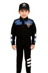 Unisex Çocuk Polis Kıyafeti (Şapka, Gömlek, Pantolon Takımı)