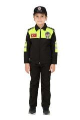 Unisex Çocuk Polis Kıyafeti (Şapka, Gömlek, Pantolon Takımı)
