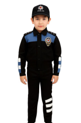 Unisex Çocuk Polis Kıyafeti (Şapka, Gömlek, Pantolon Takımı)