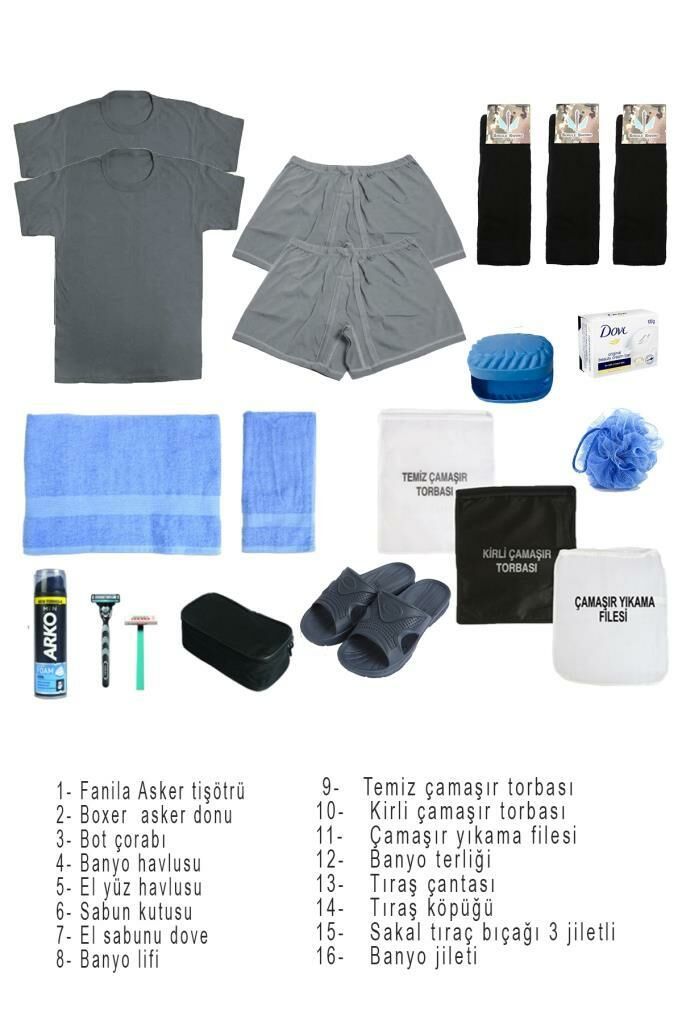 Single Sword 20 Parça Ekonomik Temel Acemi Bedelli Havacı Asker Seti 2 Li