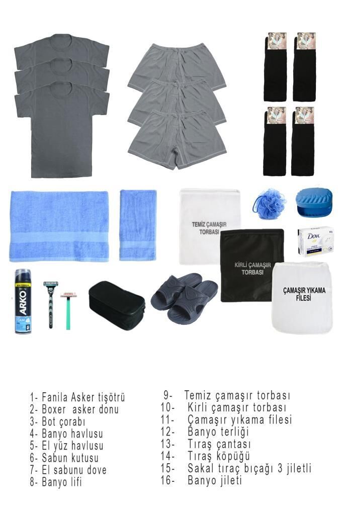 Single Sword 23 Parça Ekonomik Temel Acemi Bedelli Havacı Asker Seti  3 Lü