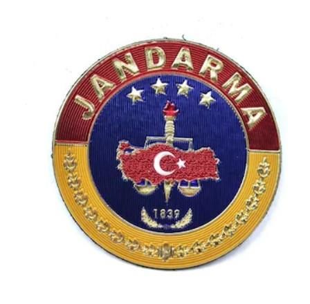 Single Sword Jandarma Asayiş Plastik Yuvarlak Arma - Patch - Peç