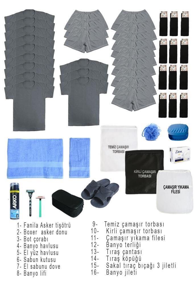 Single Sword 49 Parça Ekonomik Temel Acemi Bedelli Havacı Asker Seti 12 Li