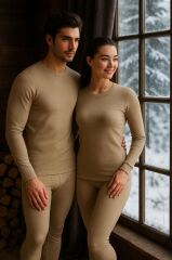 Kota Thermal Fonksiyonel Termal İçlik Takım + Bere Hediye BEJ - XXL