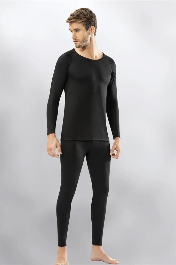 Kota Thermal Fonksiyonel Termal İçlik Takım + Bere Hediye SİYAH - XXL
