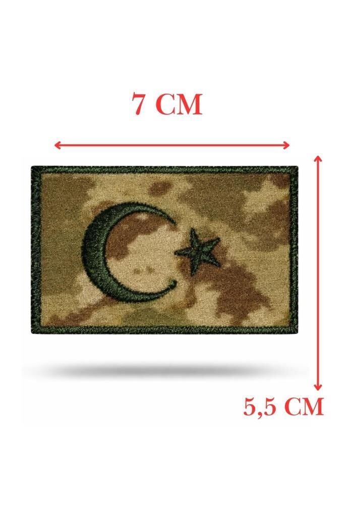 Single Sword Nakış Bayrak Patch - Peç 7 Cm X 3,5Cm BEYAZ