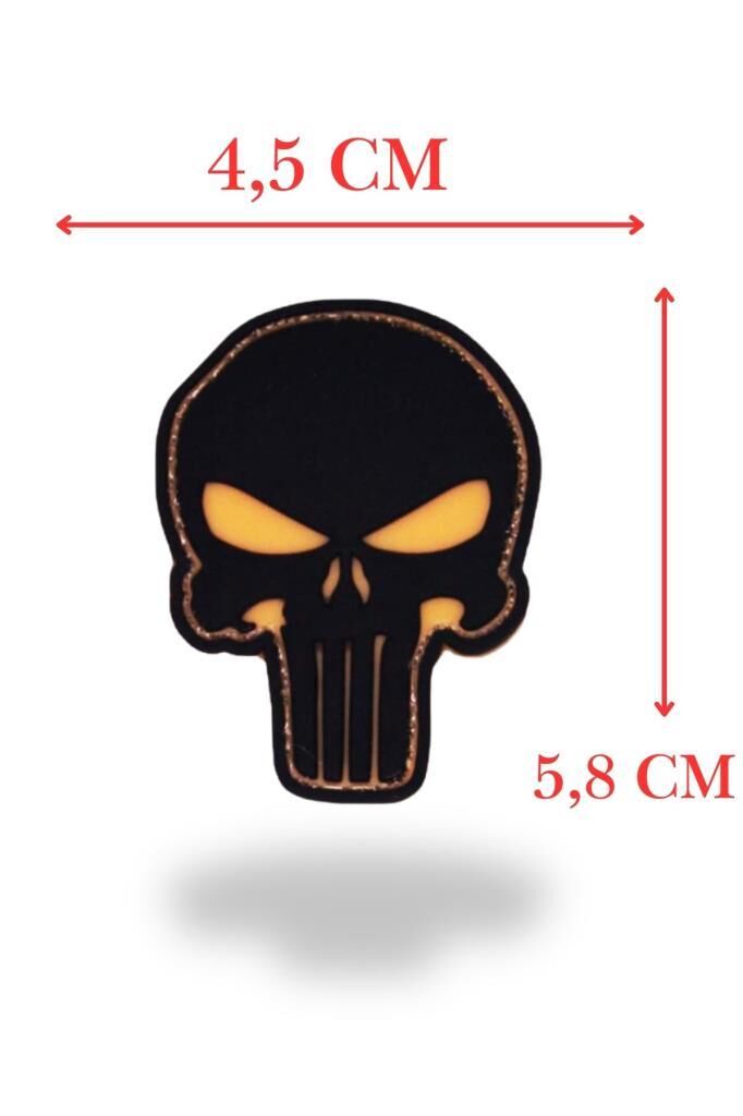 Single Sword Plastik Kurukafa Patch - Peç BEJ