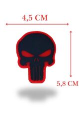 Single Sword Plastik Kurukafa Patch - Peç KIRMIZI