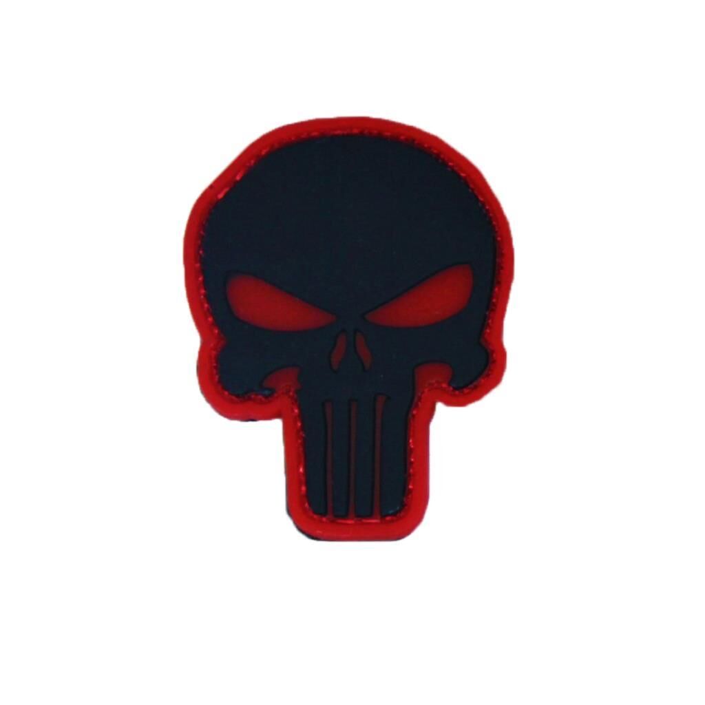 Single Sword Plastik Kurukafa Patch - Peç KIRMIZI