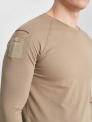 Single Sword SS Yakasıız Uzun Kol Tişört  LACOS Kumaş BEJ - XL