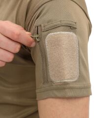 Single Sword Bisiklet Yaka Kısa Kol Taktik T-shirt BEJ - S