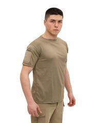 Single Sword Bisiklet Yaka Kısa Kol Taktik T-shirt BEJ - L