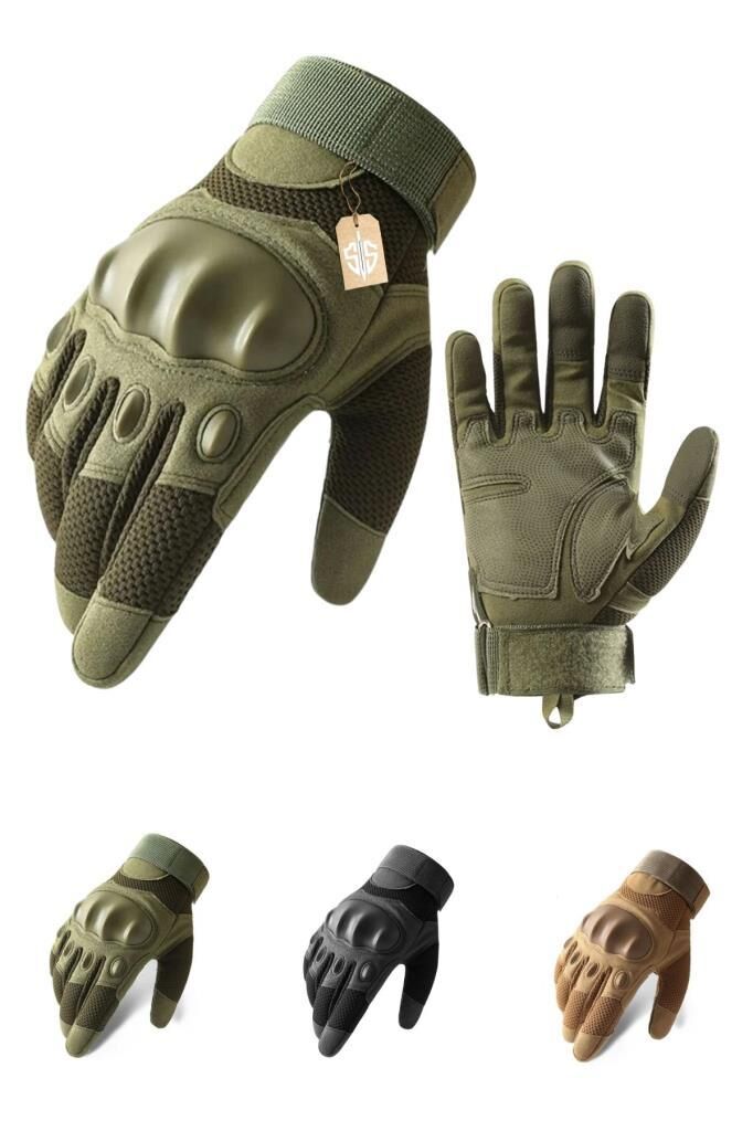 Single Sword Eklem Koruyucu Tam Parmak Motorcu Ve Bisiklet Eldiveni HAKİ - XL