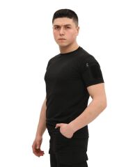 Single Sword Bisiklet Yaka Kısa Kol Taktik T-shirt SİYAH - S