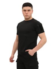 Single Sword Bisiklet Yaka Kısa Kol Taktik T-shirt SİYAH - L