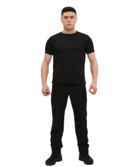 Single Sword Bisiklet Yaka Kısa Kol Taktik T-shirt SİYAH - L
