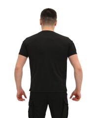 Single Sword Bisiklet Yaka Kısa Kol Taktik T-shirt SİYAH - L