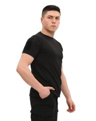 Single Sword Bisiklet Yaka Kısa Kol Taktik T-shirt SİYAH - XL