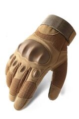 Single Sword Eklem Koruyucu Tam Parmak Motorcu Ve Bisiklet Eldiveni BEJ - L