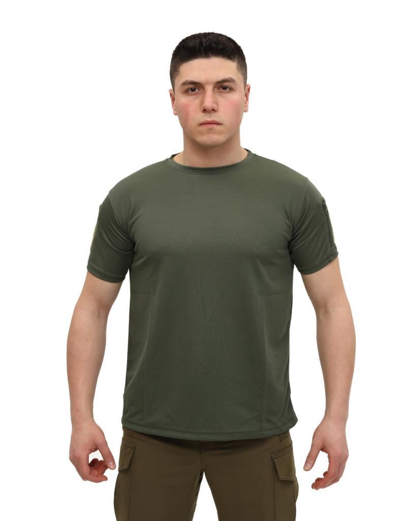 Single Sword Bisiklet Yaka Kısa Kol Taktik T-shirt HAKİ - M