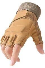 Single Sword BlackHawk Solag Taktik Eldiven Kesik Parmak 2XL - BEJ