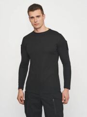 Single Sword SS Yakasıız Uzun Kol Tişört  LACOS Kumaş 2XL - K.BEJ