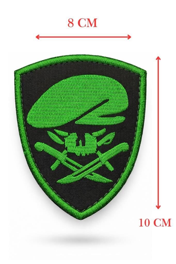 Single Sword Nakış Patch - Büyük Boy Bere-Bıçak Peç YEŞİL-HAKİ