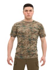Single Sword Bisiklet Yaka Kısa Kol Taktik T-shirt PİKSEL - XL