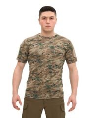 Single Sword Bisiklet Yaka Kısa Kol Taktik T-shirt PİKSEL - XL