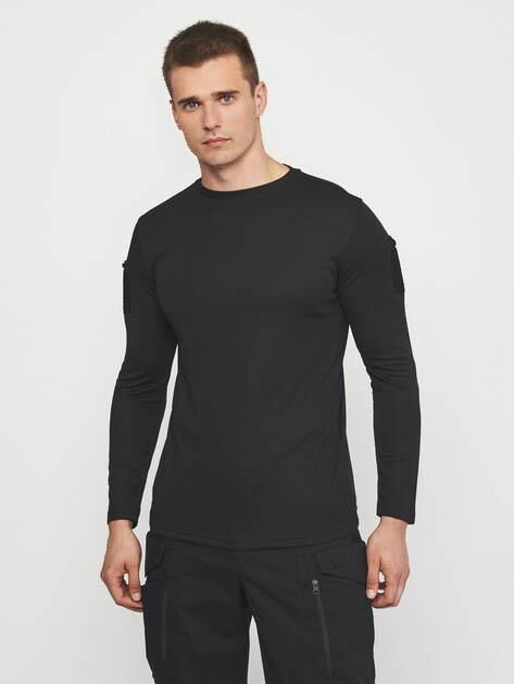 Single Sword SS Yakasıız Uzun Kol Tişört  LACOS Kumaş SİYAH - 2XL