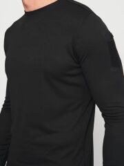 Single Sword SS Yakasıız Uzun Kol Tişört  LACOS Kumaş SİYAH - 2XL