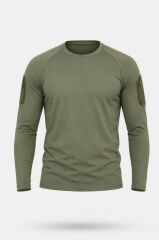Single Sword SS Yakasıız Uzun Kol Tişört  LACOS Kumaş HAKİ - 2XL