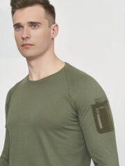Single Sword SS Yakasıız Uzun Kol Tişört  LACOS Kumaş HAKİ - 3XL