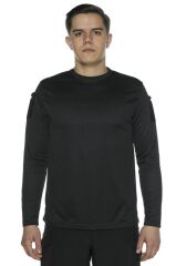 Single Sword Bisiklet Yaka Uzun Kollu  Basic&Taktik Erkek T-shirt SİYAH - L